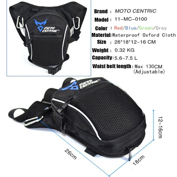 Fashion Motorcycle Drop Leg Bag Hip Bum Fanny Pack Waterproof Motorcycle Bag Outdoor Casual Waist Bag Motorcycle bike Bag Black - Image 4