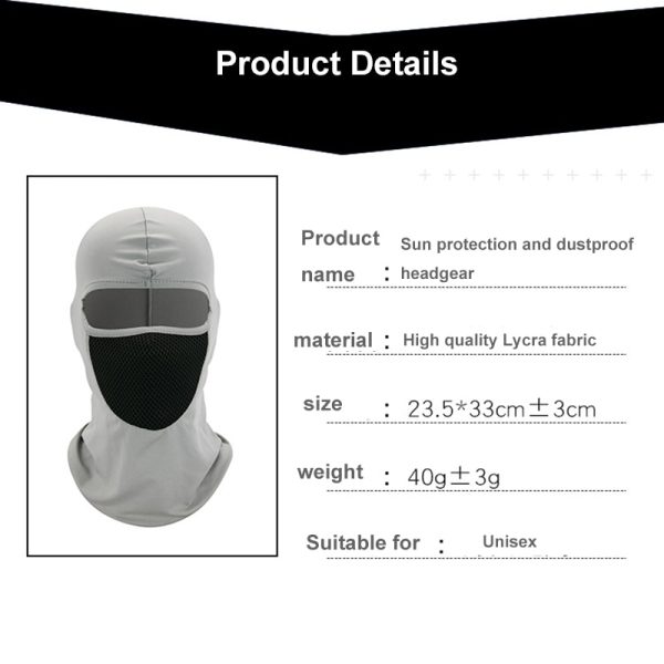 Motorcycle Sun protection and dustproof headgear riding hat hood windproof outdoor tactical riding hood mask mask dust mask - Image 2