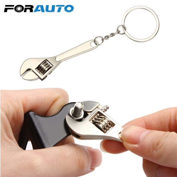 FORAUTO Wrench Keychain Stainless Steel Car Key Ring High-grade Simulation Spanner Key Chain keyring Keyfob Tools Novelty - Image 6
