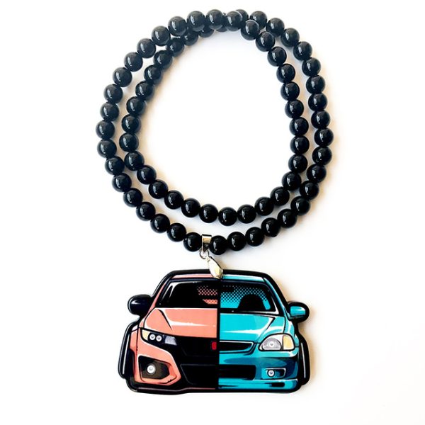 Yellow Japanese Texi Racing Car Model Trunk Badge Double Sides Printed Pendant Rearview Mirror JDM Ornament Fashion Accessory - Image 5