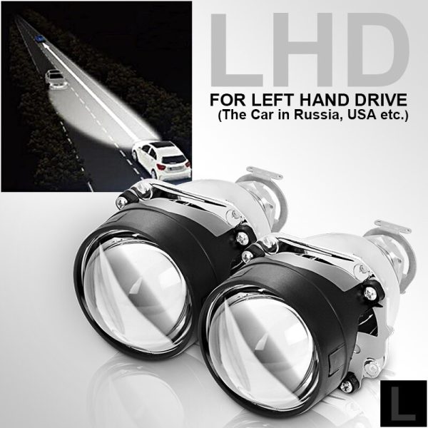 RACBOX 2Pcs 2.5 Inch Universal Bi Xenon HID Projector Lens Silver Black Shroud H1 Xenon LED Bulb H4 H7 Motorcycle Car Headlight - Image 10