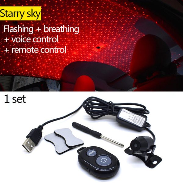 Light Projector Car Decoration Light USB LED Starry Sky Star DJ RGB Laser Projector Music Sound Remote Control Auto Car Styling - Image 10