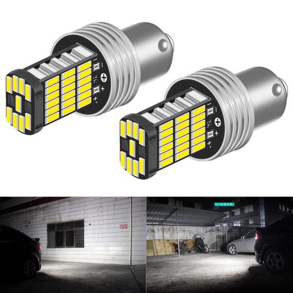 2pcs P21W 1156 BA15S LED Bulbs Car Lights Turn Signal Reverse Brake Light R5W 4014 LEDs 12V DC Automobiles Lamp DRL for Skoda - Image 7
