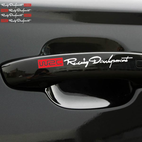 Aliauto 4 x Newest WRC Car Door Handle Stickers and decals Reflective Rally Car Stickers for toyota vw skoda kia lada opel - Image 3