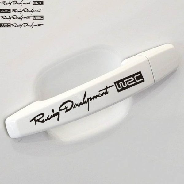Aliauto 4 x Newest WRC Car Door Handle Stickers and decals Reflective Rally Car Stickers for toyota vw skoda kia lada opel - Image 4