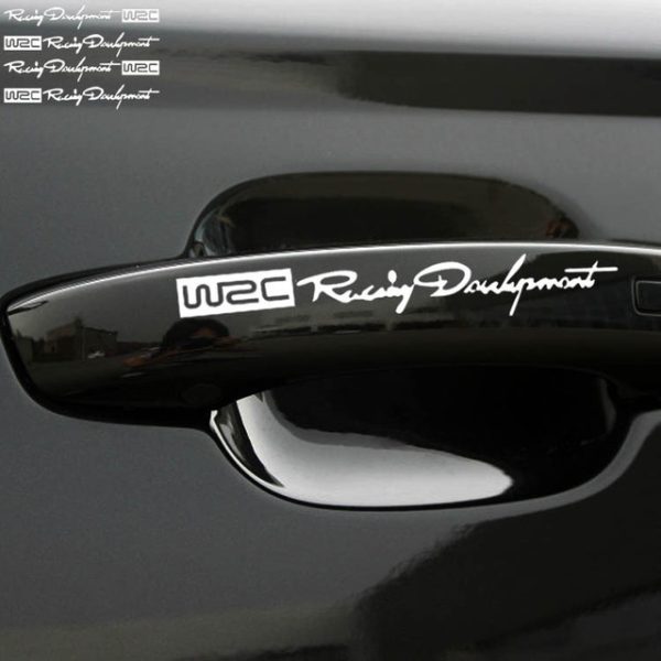 Aliauto 4 x Newest WRC Car Door Handle Stickers and decals Reflective Rally Car Stickers for toyota vw skoda kia lada opel - Image 5