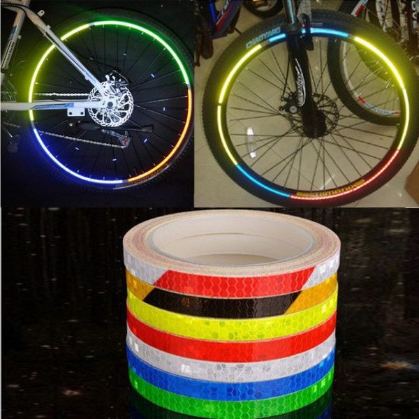 Bicycle reflective stickers mountain bike bicycle motorcycle fluorescent decal tape safety warning riding accessories - Image 2