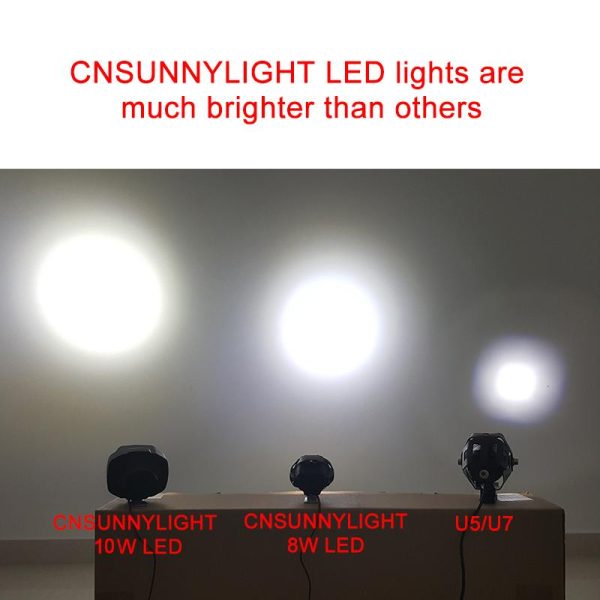 CNSUNNYLIGHT Super Bright High Power 6W Motorcycle Led Light Fog Spot White Headlight Working Light DC 12V 24V External Lighting - Image 4