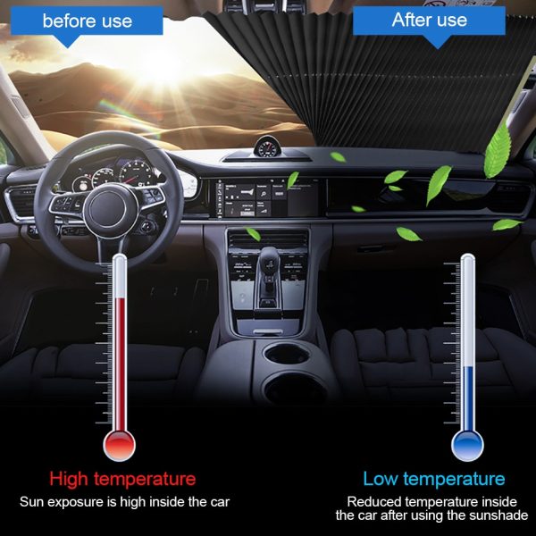 46CM/65CM/70CM/80CM Upgarde Retracta'ble SUV Truck Car Front Windshield Sunshade Rear Window Sun Visor UV Protection Curtain - Image 4