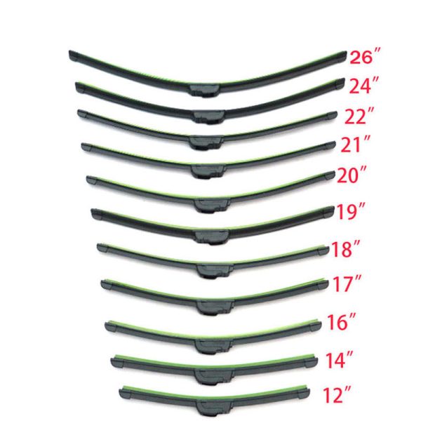 Universal U-type Soft Frameless Bracketless Rubber Car Windshield Wiper Blade 12 14'' 16'' 18'' 19'' 20'' 21'' 22'' 24'' 26''