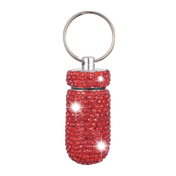 Car Storage Box Bottle Bling Organizer Pill Box Automobile Accessories For Car Interior / Hanging With Key Ring - Image 3