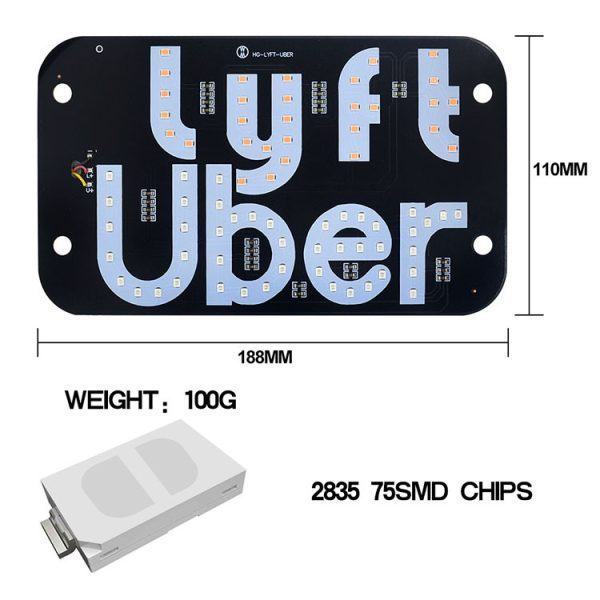 New UBER LYFT Indicator Light LED With Switch Cab Light Dome Light 5-6V Warning Light With USB - Image 2