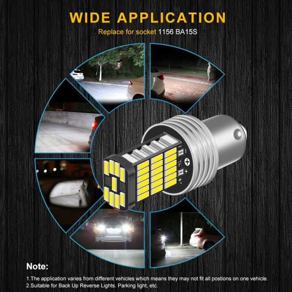 2pcs P21W 1156 BA15S LED Bulbs Car Lights Turn Signal Reverse Brake Light R5W 4014 LEDs 12V DC Automobiles Lamp DRL for Skoda - Image 6