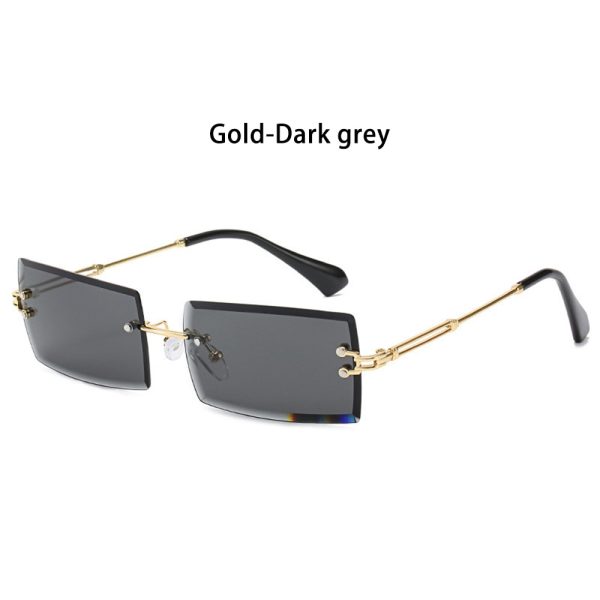 Trendy Men Women Summer Rimless Sunglasses Fashion Small Rectangle Sun Glasses Traveling Style UV400 Shades Eyewear - Image 11