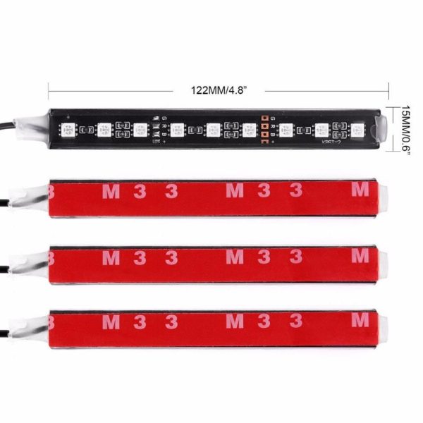 4pcs/et 7 Color LED Car Interior Lighting Kit car styling interior decoration atmosphere light and Wireless Remote Control - Image 5