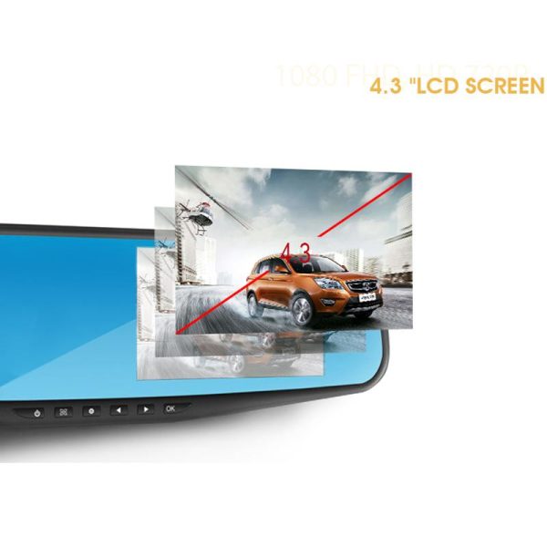 ANLUD Car Camera DVR Dual Lens Dash Cam Rear View Mirror Auto Video Recorder GPS Detector - Image 5