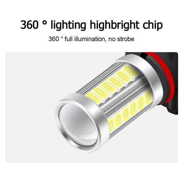 2pcs H8 H11 LED Bulbs HB4 9006 HB3 9005 H16 JP H9 Fog Lights Driving 5730 33SMD Tail Lamp Car Light parking 12V Auto 6000K White - Image 3