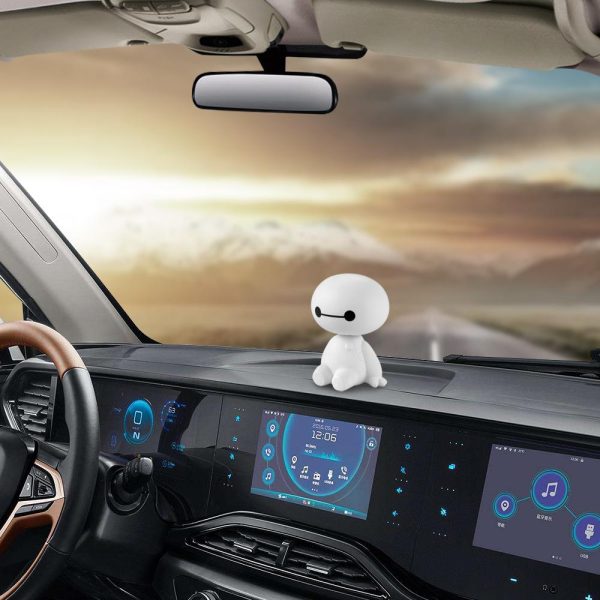 Cartoon Plastic Baymax Robot Shaking Head Figure Car Ornaments Auto Interior Decorations Big Hero Doll Toys - Image 4