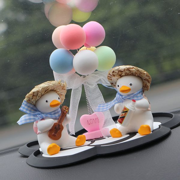 Straw Hat Glasses Duck Car Ornaments Straw Hat Local Tyrant Duck Car Ornaments Creative Straw Hat Swing Duck Car Pendant - Image 4