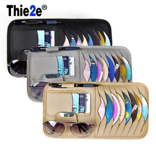 Car CD Holder Auto Visor DVD Disk Card Case Clipper Bag Car Styling Interior Organizer Cover stowing tidying - Image 2