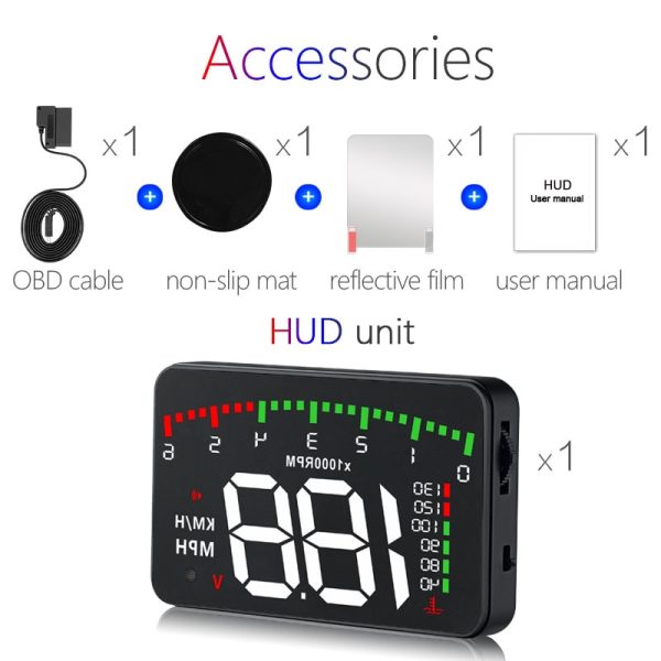 3.5 A900 HUD Head-Up Display Car-styling Hud Display Overspeed Warning Windshield Projector Alarm System Universal Auto - Image 5