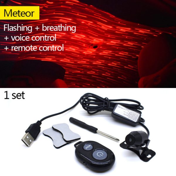 Light Projector Car Decoration Light USB LED Starry Sky Star DJ RGB Laser Projector Music Sound Remote Control Auto Car Styling - Image 9