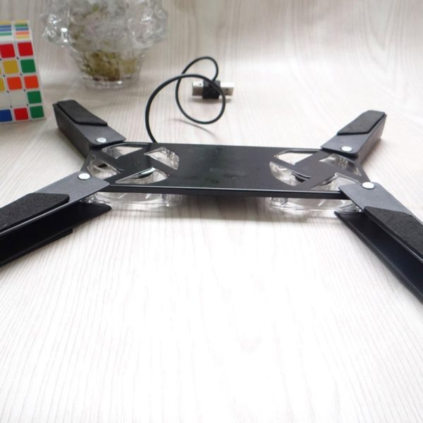 Laptop Desk Support Dual Cooling Fan Notebook Computer Stand Foldable USB Rack Holder Black New - Image 5