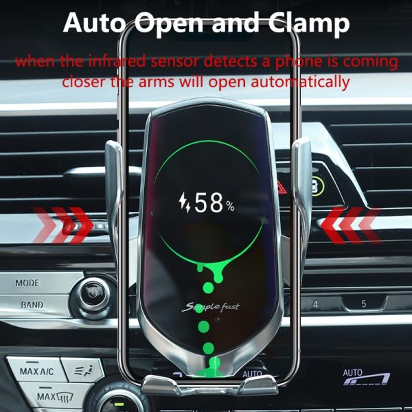 Car Wireless Charger Holder for iPhone X XS XR 8 Plus Mount 10W Qi Fast Charging Auto Clamp Wireless Car Phone Charger Suction - Image 3
