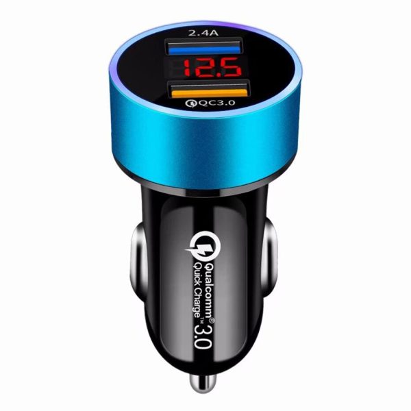 QC3.0+2.4A Dual USB Car Charger LCD Display 12-24V Cigarette Socket Lighter Fast Charger Power Auto USB Adapter Upgraded - Image 6