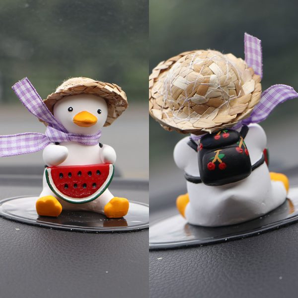 Straw Hat Glasses Duck Car Ornaments Straw Hat Local Tyrant Duck Car Ornaments Creative Straw Hat Swing Duck Car Pendant - Image 10