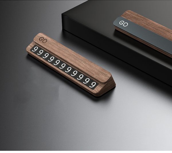 Car Parking Card High Temperature Resistant Mobile Phone Number Plate Walnut Simple Parking Card