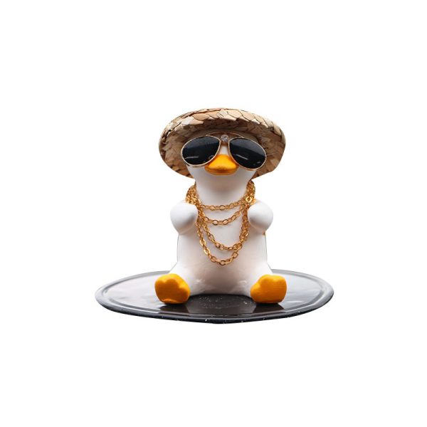 Straw Hat Glasses Duck Car Ornaments Straw Hat Local Tyrant Duck Car Ornaments Creative Straw Hat Swing Duck Car Pendant - Image 5