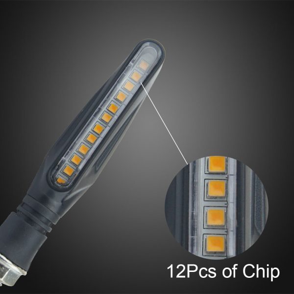 2PCS LED Motorcycle Turn Signals Light 12 SMD Tail Flasher Flowing Water Blinker IP68 Bendable Motorcycle Flashing Lights - Image 4