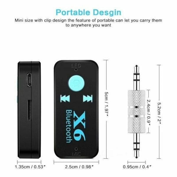 X6 Bluetooth Transmitter Aux Usb Car Play Music Receiver Adapter 5.0 mm  Bluetooth Adapter  MP3 Music Adapter For car player - Image 4