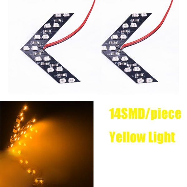 2pcs Arrow Panel 14 SMD LED Car Side Mirror Indicator Light Auto Turn Signal Light Car Styling LED Rear View Mirror AE - Image 6