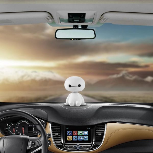 Cartoon Plastic Baymax Robot Shaking Head Figure Car Ornaments Auto Interior Decorations Big Hero Doll Toys - Image 3