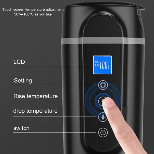 12V/24V 70W-100W Car Heating Cup 420ml Car Heated Smart Mug With Temperature Control Cigarette Lighter Car Kettle Water Heater - Image 2