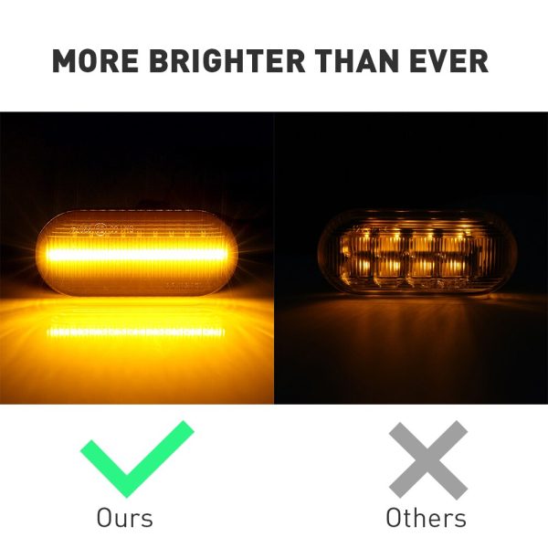 2pieces Led Dynamic Side Marker Turn Signal Light For Volkswagen VW Bora Golf 3 4 Passat 3BG Polo SB6 SEAT Ibiza Leon Skoda Ford - Image 3