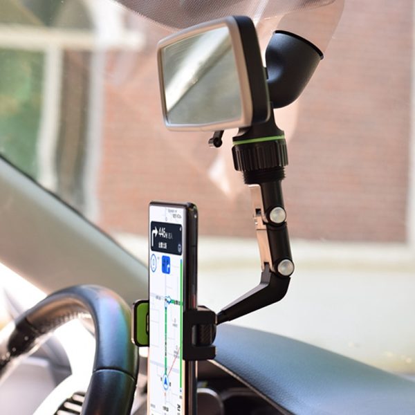 Car Phone Holder Multifunctional 360 Degree Rotatable Auto Rearview Mirror Seat Hanging Clip Bracket Cell Phone Holder for Car - Image 2