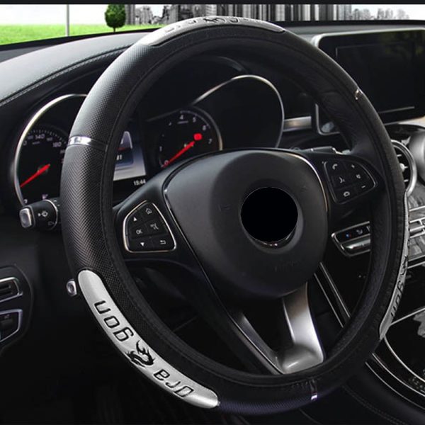 Car Steering Wheel Covers 100% Brand New Reflective Faux Leather  Elastic China Dragon Design Auto Steering Wheel Protector - Image 3