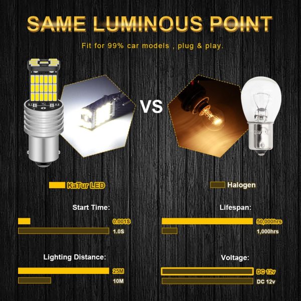 2pcs P21W 1156 BA15S LED Bulbs Car Lights Turn Signal Reverse Brake Light R5W 4014 LEDs 12V DC Automobiles Lamp DRL for Skoda - Image 3