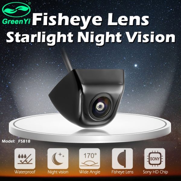 GreenYi 170 Degree Fish Eye Lens Starlight Night Vision Vehicle Rear / Front View Camera low-light level 15m visible Car Camera - Image 2