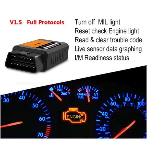 Universal OBD2 WIFI ELM327 V 1.5 Scanner for iPhone IOS Auto OBDII Scan Tool OBD 2 ODB II ELM 327 V1.5 WI-FI ODB2 - Image 4