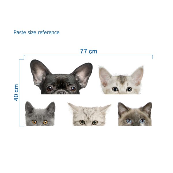 Funny 3D Cat Dog Half a face Peeking car sticker Wall background Art decals decorations cute animal wall stickers for home decor - Image 6