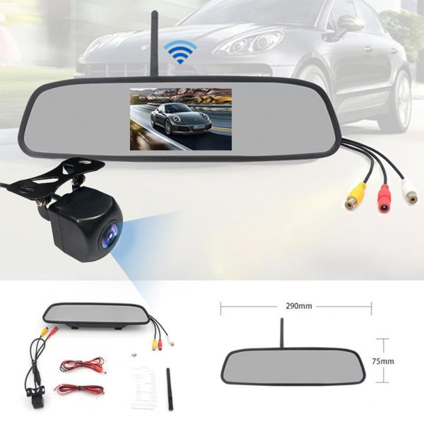 Rearview Mirror Camera Dvr 4.3-inch Rear View Mirror + Reversing Camera Wireless Car Reversing Camera Automobile Video Recorder - Image 7
