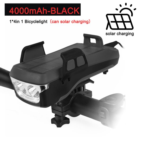 5 IN 1 Multifunction Bicycle Light USB Solar Charging Horn Phone Holder Power Bank Front Lamp For Bicycle Led Lamp Accessories - Image 13