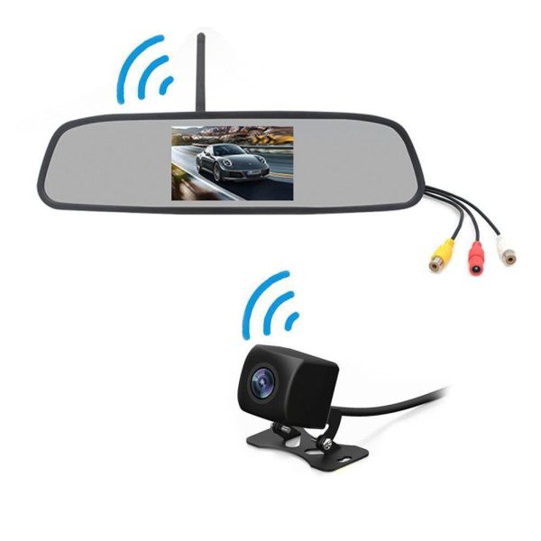 Rearview Mirror Camera Dvr 4.3-inch Rear View Mirror + Reversing Camera Wireless Car Reversing Camera Automobile Video Recorder - Image 3