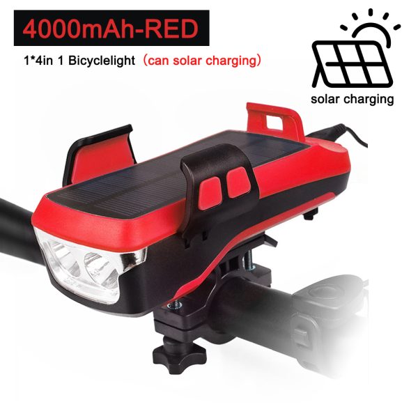 5 IN 1 Multifunction Bicycle Light USB Solar Charging Horn Phone Holder Power Bank Front Lamp For Bicycle Led Lamp Accessories - Image 11