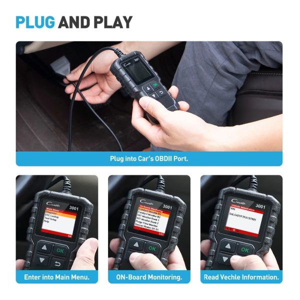 X431 Creader 3001 Full OBD2 OBDII Code Reader Scan tools OBD 2 CR3001 Car Diagnostic tool PK AD310 NL100 OM123 Scanner - Image 3