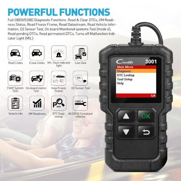 X431 Creader 3001 Full OBD2 OBDII Code Reader Scan tools OBD 2 CR3001 Car Diagnostic tool PK AD310 NL100 OM123 Scanner - Image 4